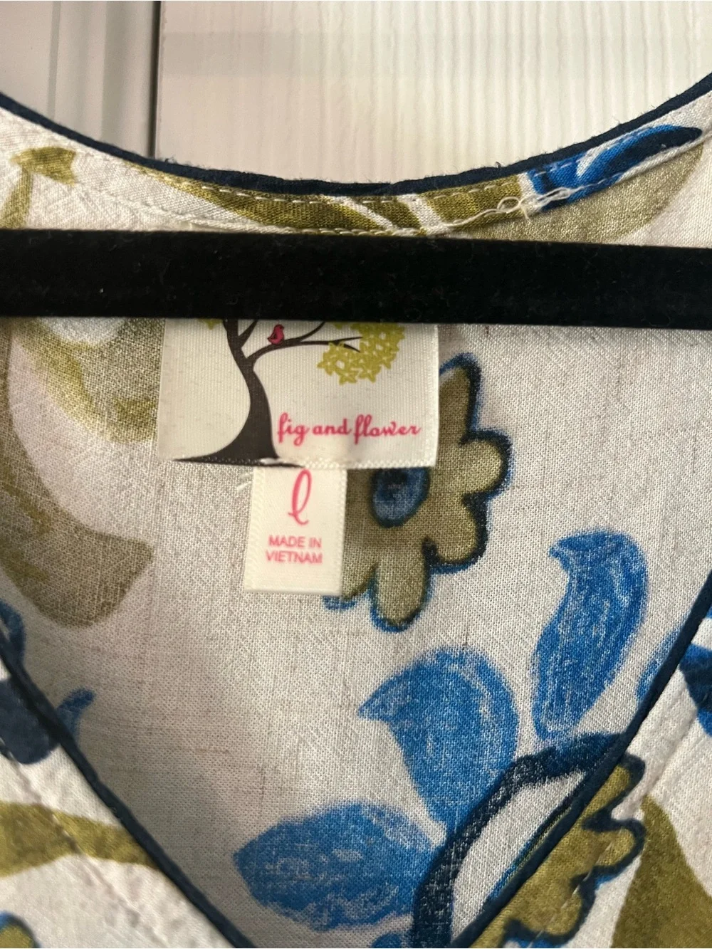 Fig & Flower Blue and Olive Floral Tie-Waist Maxi Dress - Picture 2 of 3